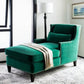Divano chaise longue moderno imbottito in misto cotone con braccioli quadrati