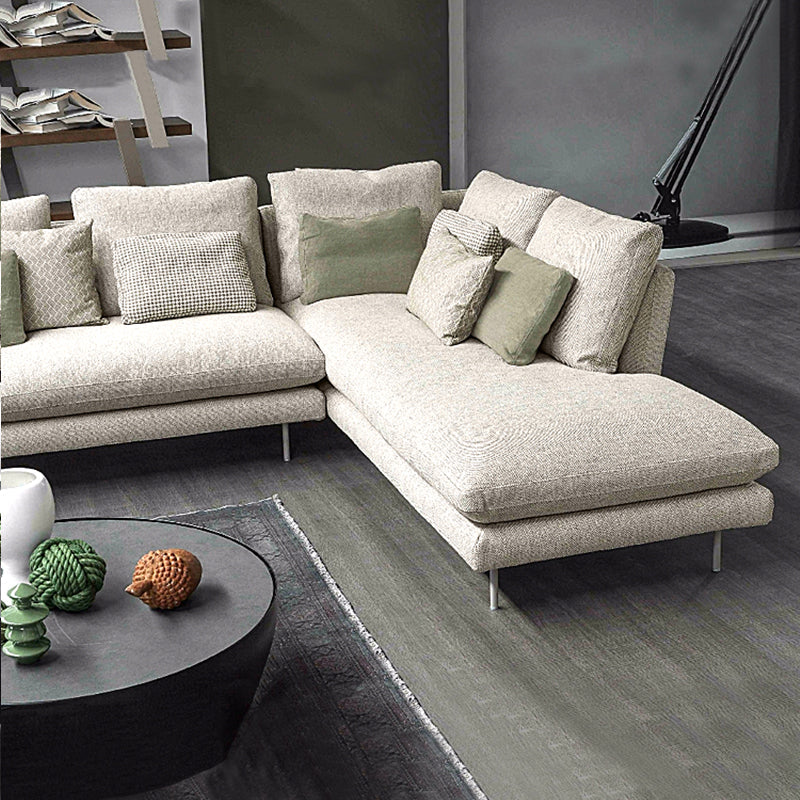 Contemporary Upholstered Cotton Blend Flared Arm Chaise Lounge in Gray Clearhalo 'Chairs & Seating' 'Chaise Lounge' 'chaise_lounge' 'furn' 'furn_chaise_lounge' 'Furniture' 'Living Room Furniture' 7676121