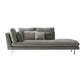 Contemporary Upholstered Cotton Blend Flared Arm Chaise Lounge in Gray Left-Arm Chaise Clearhalo 'Chairs & Seating' 'Chaise Lounge' 'chaise_lounge' 'furn' 'furn_chaise_lounge' 'Furniture' 'Living Room Furniture' 7676122