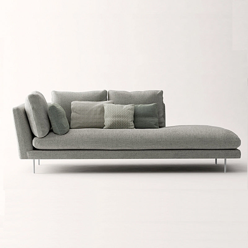 Contemporary Upholstered Cotton Blend Flared Arm Chaise Lounge in Gray Clearhalo 'Chairs & Seating' 'Chaise Lounge' 'chaise_lounge' 'furn' 'furn_chaise_lounge' 'Furniture' 'Living Room Furniture' 7676123