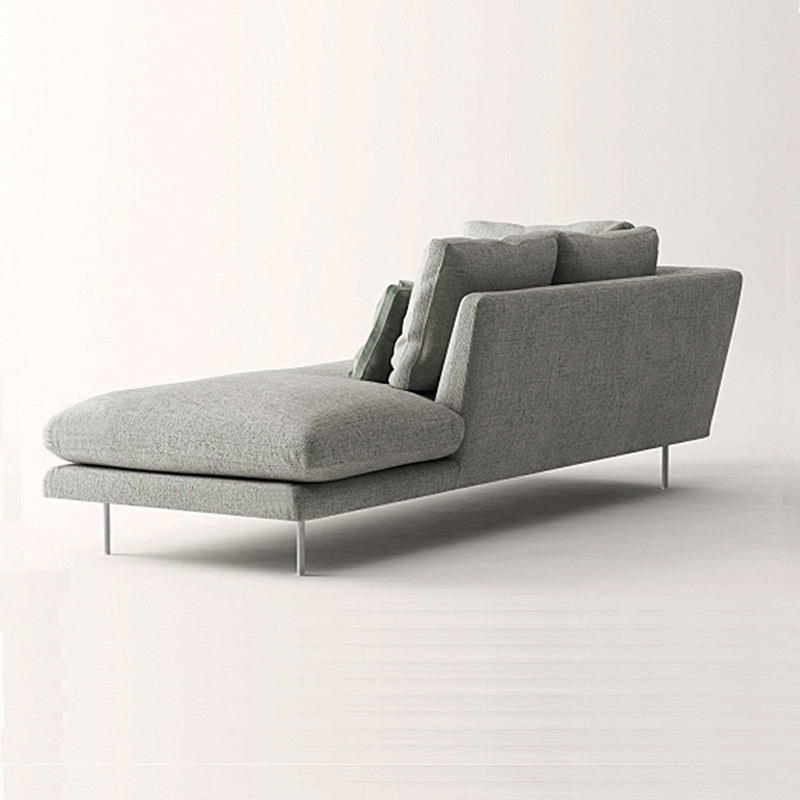 Contemporary Upholstered Cotton Blend Flared Arm Chaise Lounge in Gray Clearhalo 'Chairs & Seating' 'Chaise Lounge' 'chaise_lounge' 'furn' 'furn_chaise_lounge' 'Furniture' 'Living Room Furniture' 7676124