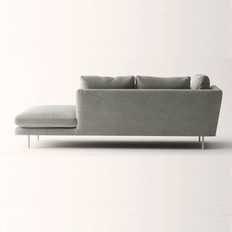Contemporary Upholstered Cotton Blend Flared Arm Chaise Lounge in Gray Clearhalo 'Chairs & Seating' 'Chaise Lounge' 'chaise_lounge' 'furn' 'furn_chaise_lounge' 'Furniture' 'Living Room Furniture' 7676125