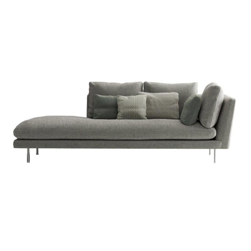 Contemporary Upholstered Cotton Blend Flared Arm Chaise Lounge in Gray Right-Arm Chaise Clearhalo 'Chairs & Seating' 'Chaise Lounge' 'chaise_lounge' 'furn' 'furn_chaise_lounge' 'Furniture' 'Living Room Furniture' 7676126