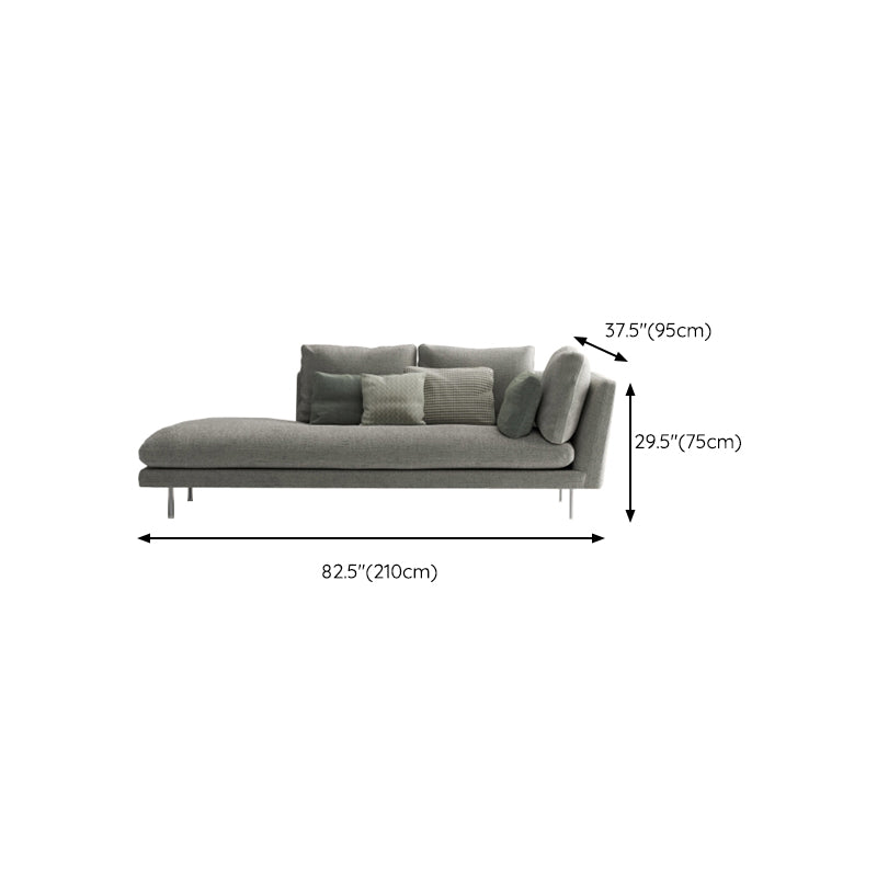 Contemporary Upholstered Cotton Blend Flared Arm Chaise Lounge in Gray Clearhalo 'Chairs & Seating' 'Chaise Lounge' 'chaise_lounge' 'furn' 'furn_chaise_lounge' 'Furniture' 'Living Room Furniture' 7676133