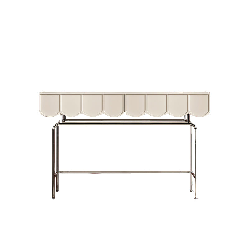 2 Drawers Stainless Steel Makeup Table Desk Vanity for Women - 29.5" H