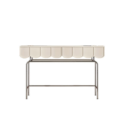 2 Drawers Stainless Steel Makeup Table Desk Vanity for Women - 29.5" H