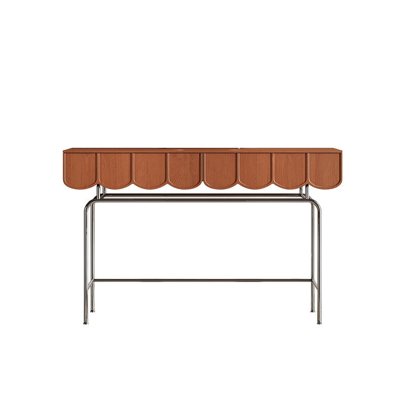 2 Drawers Stainless Steel Makeup Table Desk Vanity for Women - 29.5" H