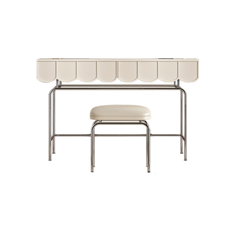 2 Drawers Stainless Steel Makeup Table Desk Vanity for Women - 29.5" H