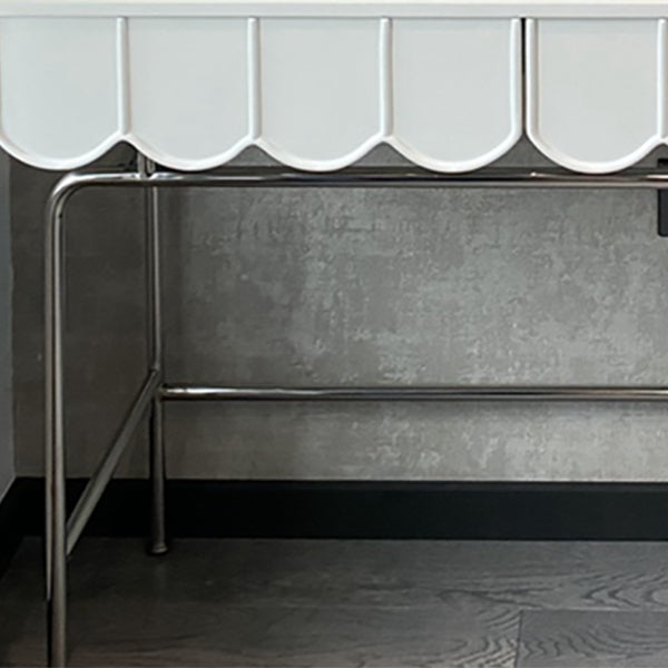 2 Drawers Stainless Steel Makeup Table Desk Vanity for Women - 29.5" H