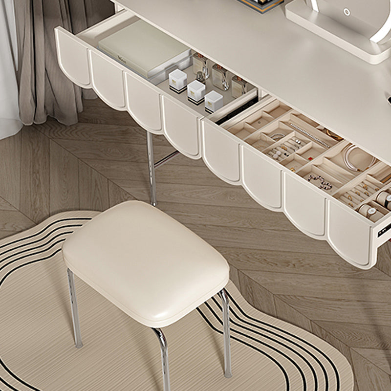 2 Drawers Stainless Steel Makeup Table Desk Vanity for Women - 29.5" H