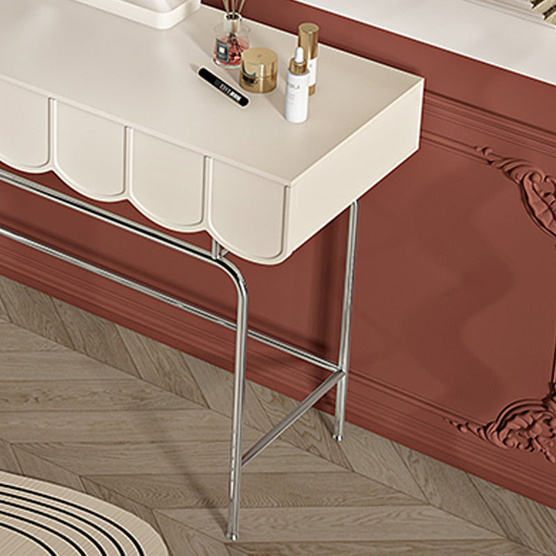 2 Drawers Stainless Steel Makeup Table Desk Vanity for Women - 29.5" H