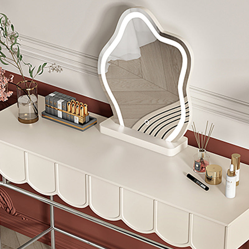 2 Drawers Stainless Steel Makeup Table Desk Vanity for Women - 29.5" H