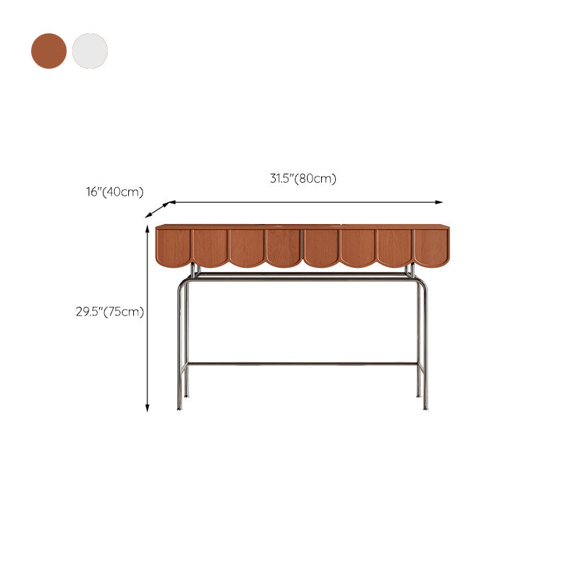 2 Drawers Stainless Steel Makeup Table Desk Vanity for Women - 29.5" H