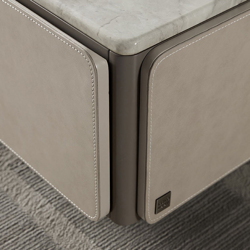 Contemporary Coffee Or End Table Marble with Storage Drawers Rectangle Clearhalo 'Coffee & Accent Tables' 'Coffee Tables' 'coffee_tables' 'furn' 'furn_coffee_tables' 'Furniture' 'Living Room Furniture' 7676189
