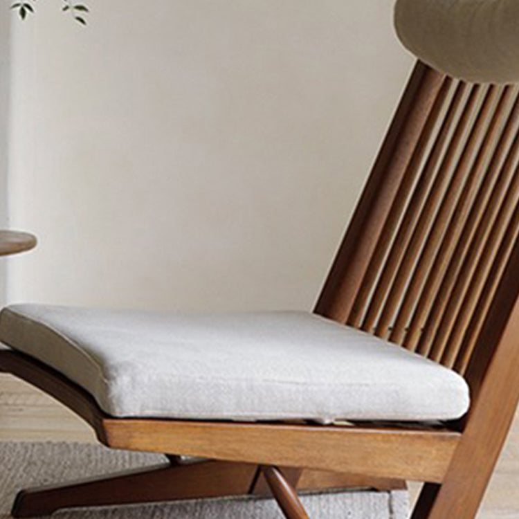 Traditional Recliner Chair in Brown/ Black Solid Wood with Removable Cushion Cover