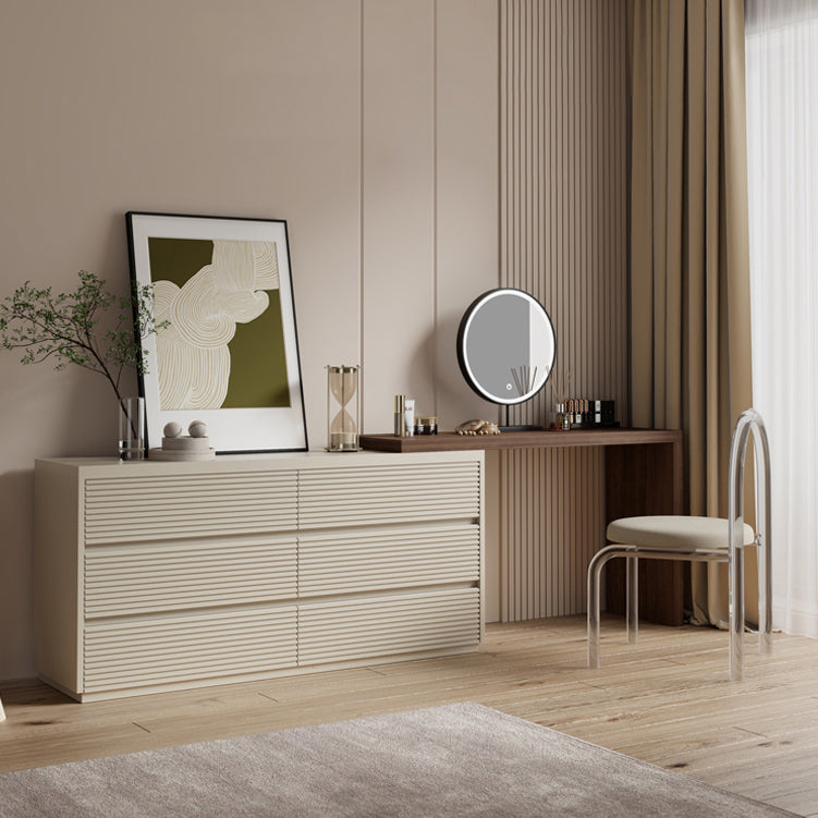 Wooden Bedroom Lighted Mirror With Drawer Makeup Vanity Desk