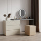 Wooden Bedroom Lighted Mirror With Drawer Makeup Vanity Desk