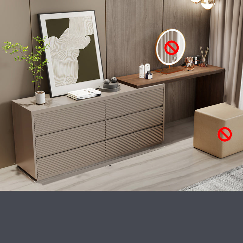 Wooden Bedroom Lighted Mirror With Drawer Makeup Vanity Desk