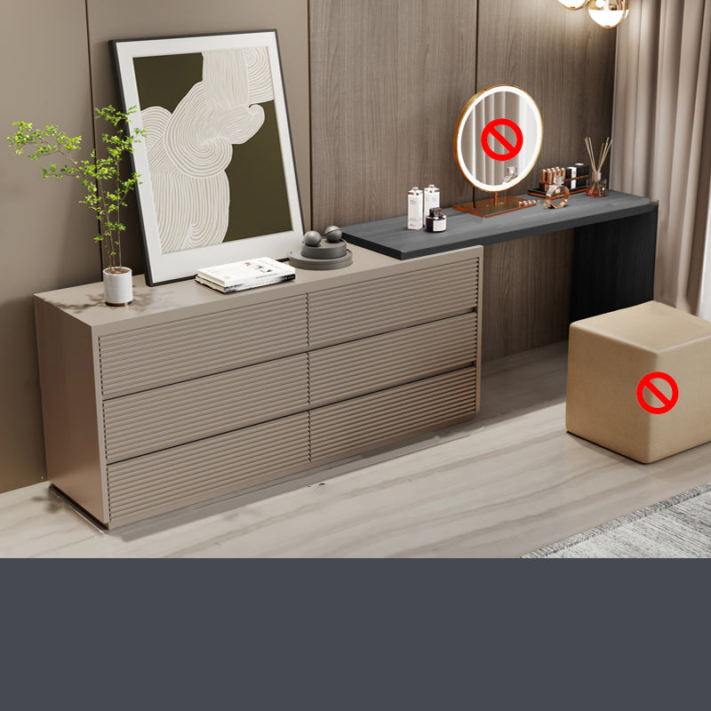 Wooden Bedroom Lighted Mirror With Drawer Makeup Vanity Desk