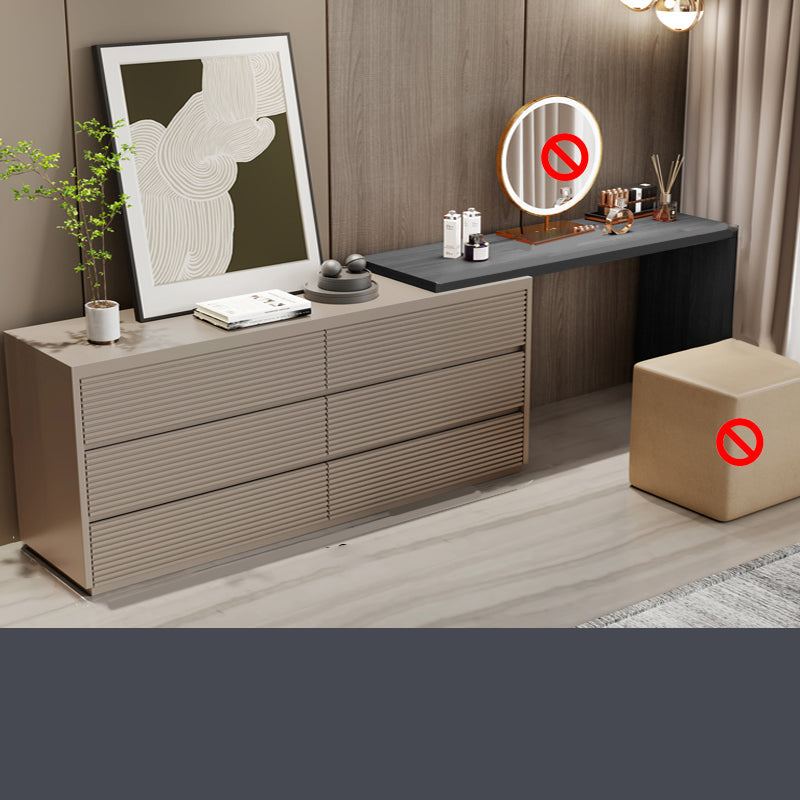 Wooden Bedroom Lighted Mirror With Drawer Makeup Vanity Desk