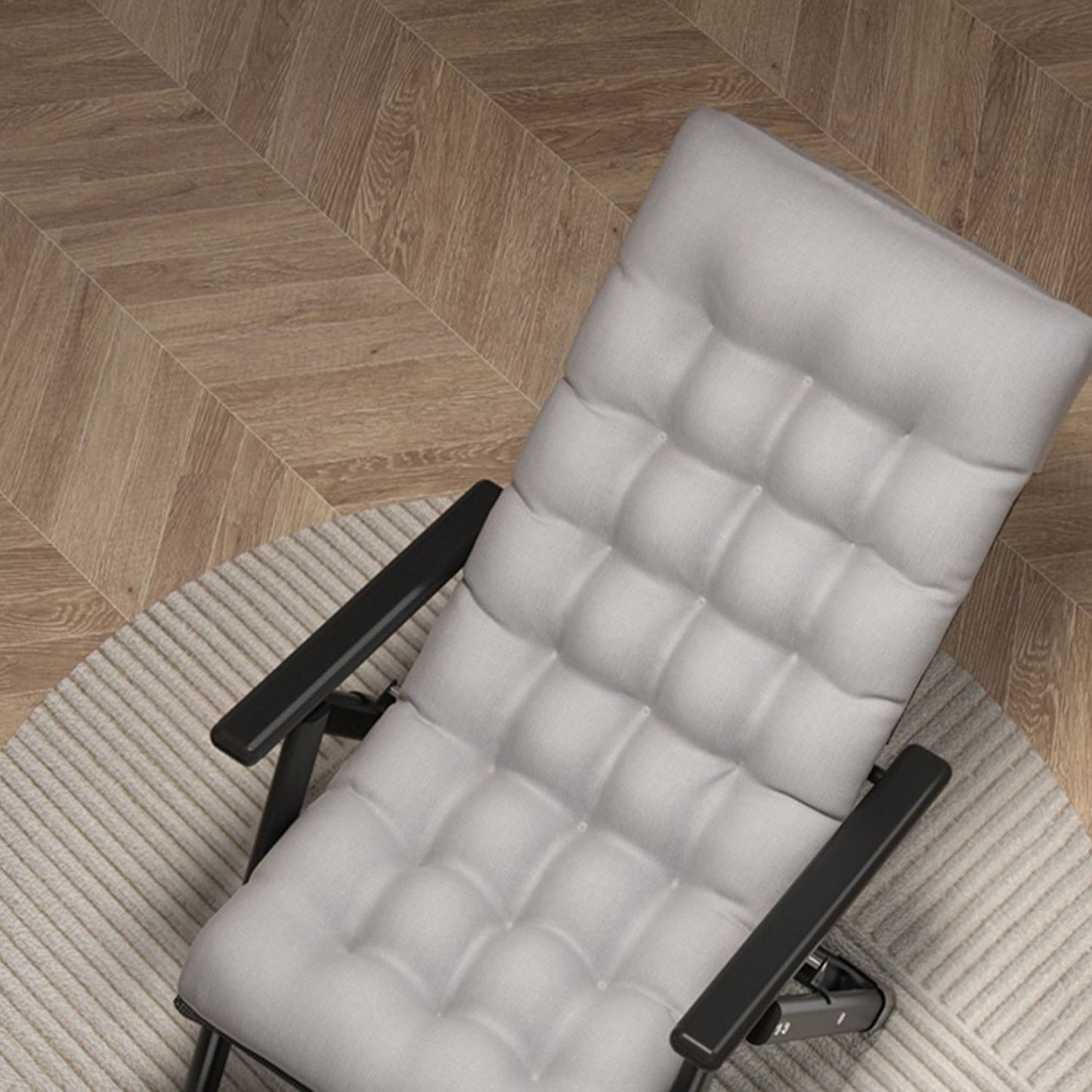 Sedia reclinabile contemporanea con base metallica con blocco della posizione