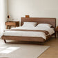 Contemporary Panel Standard Bed Solid Wood Bed with Rectangular Headboard