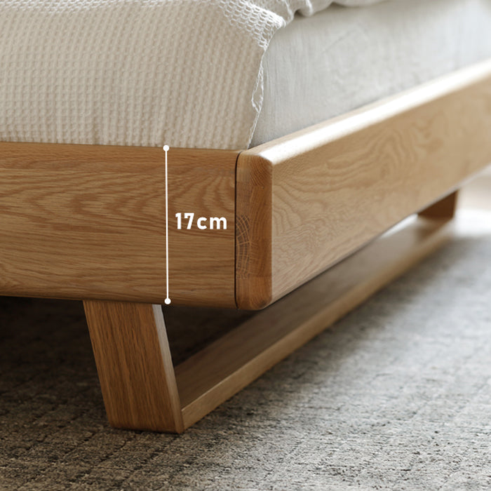 Zeitgenössisches Panel Standard -Bett Festholzbett mit rechteckigem Kopfteil