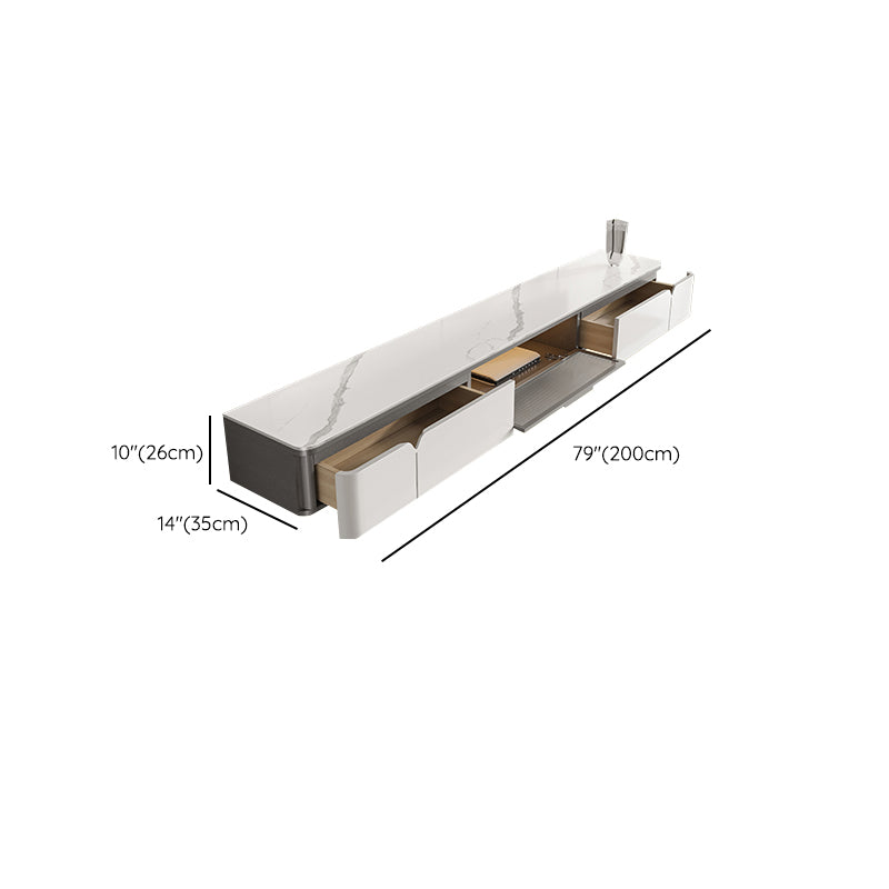 Contemporary TV Console Floating Faux Stone Media Console for Home Clearhalo 'furn' 'furn_tv_stands_entertainment_centers' 'Furniture' 'Living Room Furniture' 'TV Stands & Entertainment Centers' 'TV Stands & Media Storage Furniture' 'tv_stands_entertainment_centers' 7676812