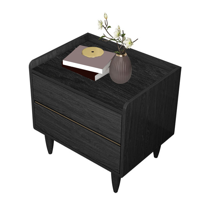Contemporary Bed Nightstand Drawer Storage Night Table for Bedroom 18"L x 16"W x 20.5"H Black 1 Piece Clearhalo 'Bedroom Furniture' 'furn' 'furn_night_stand' 'Furniture' 'night_stand' 'Nightstands' 7676845
