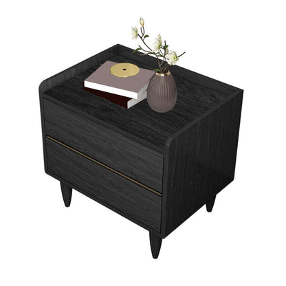 Contemporary Bed Nightstand Drawer Storage Night Table for Bedroom 18"L x 16"W x 20.5"H Black 1 Piece Clearhalo 'Bedroom Furniture' 'furn' 'furn_night_stand' 'Furniture' 'night_stand' 'Nightstands' 7676845