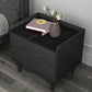 Contemporary Bed Nightstand Drawer Storage Night Table for Bedroom Black-Gold 1 Piece Clearhalo 'Bedroom Furniture' 'furn' 'furn_night_stand' 'Furniture' 'night_stand' 'Nightstands' 7676847