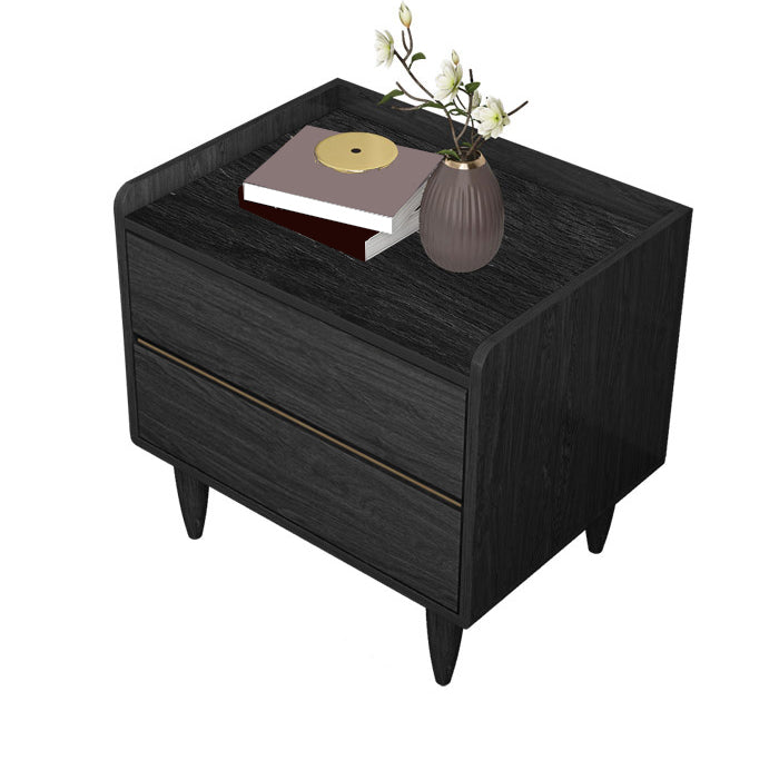 Contemporary Bed Nightstand Drawer Storage Night Table for Bedroom 20"L x 16"W x 20.5"H Black 1 Piece Clearhalo 'Bedroom Furniture' 'furn' 'furn_night_stand' 'Furniture' 'night_stand' 'Nightstands' 7676850