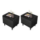 Contemporary Bed Nightstand Drawer Storage Night Table for Bedroom 20"L x 16"W x 20.5"H Black 2 Piece Set Clearhalo 'Bedroom Furniture' 'furn' 'furn_night_stand' 'Furniture' 'night_stand' 'Nightstands' 7676859