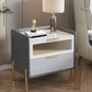 Glam Pine Wood Accent Table Nightstand Drawers Included with Legs Grey 1 Piece Clearhalo 'Bedroom Furniture' 'furn' 'furn_night_stand' 'Furniture' 'night_stand' 'Nightstands' 7676867