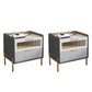 Glam Pine Wood Accent Table Nightstand Drawers Included with Legs Grey 2 Piece Set Clearhalo 'Bedroom Furniture' 'furn' 'furn_night_stand' 'Furniture' 'night_stand' 'Nightstands' 7676874