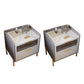 Glam Pine Wood Accent Table Nightstand Drawers Included with Legs Light Gray 2 Piece Set Clearhalo 'Bedroom Furniture' 'furn' 'furn_night_stand' 'Furniture' 'night_stand' 'Nightstands' 7676876
