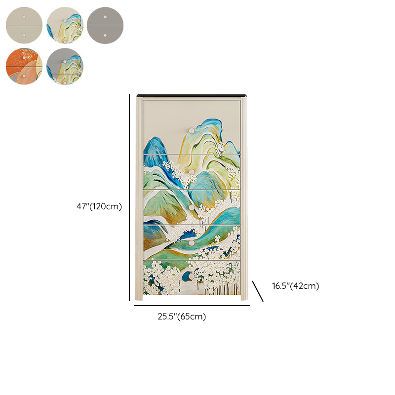 Vertical Storage Chest Dresser Modern Storage Chest with 5 Drawers