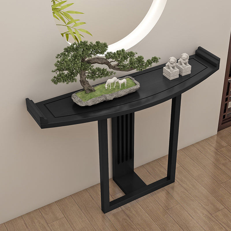 Tabella della console contemporanea a forma di forma libera da divano di divano console in legno nero/marrone