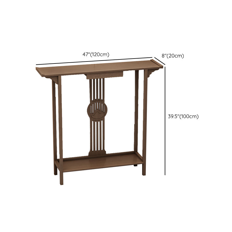 Rectangle Shape Contemporary Console Table Dark Brown Bamboo Console Sofa Table