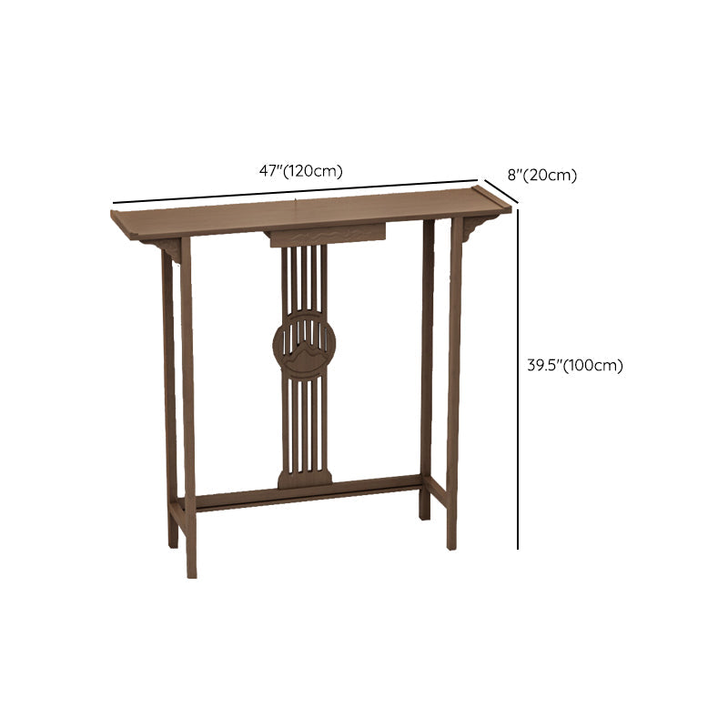 Rectangle Shape Contemporary Console Table Dark Brown Bamboo Console Sofa Table