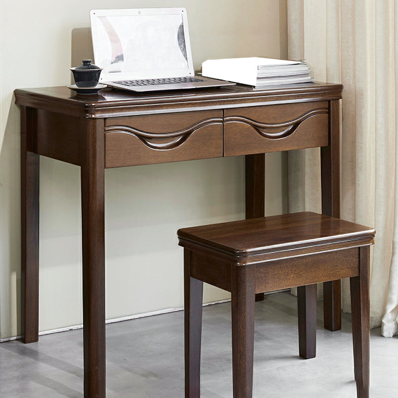 Solid Wood 2 Drawers Office Desk Bedroom Parsons Base Writing Desk Clearhalo 'furn' 'furn_office_desk' 'Furniture' 'Office Desks' 'Office Furniture' 'office_desk' 7677205