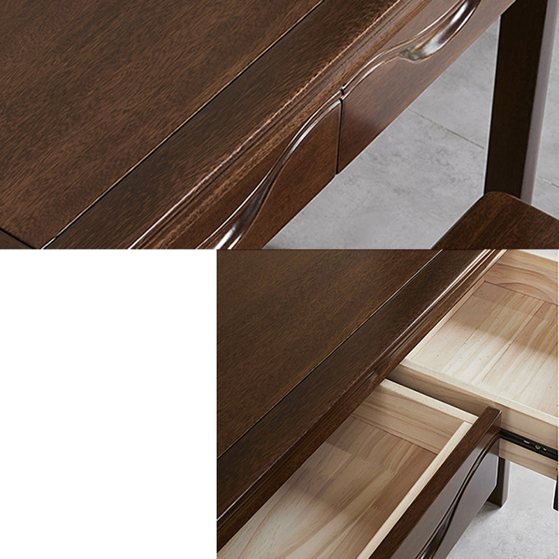 Solid Wood 2 Drawers Office Desk Bedroom Parsons Base Writing Desk Clearhalo 'furn' 'furn_office_desk' 'Furniture' 'Office Desks' 'Office Furniture' 'office_desk' 7677213