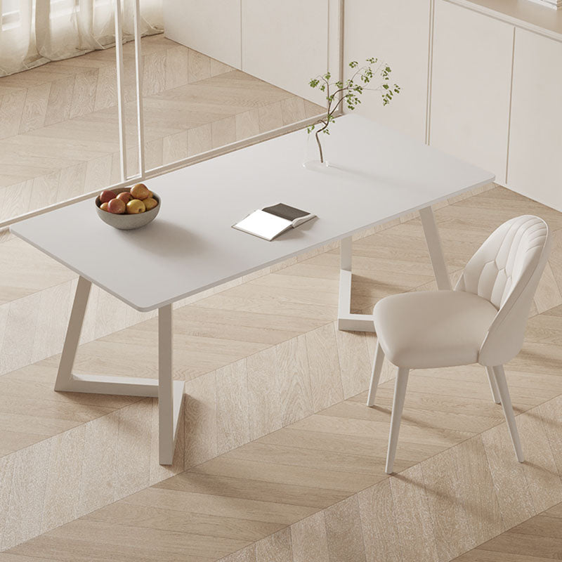 Scrivania da ufficio a forma di rettangolare scrivania in pietra in bianco per casa