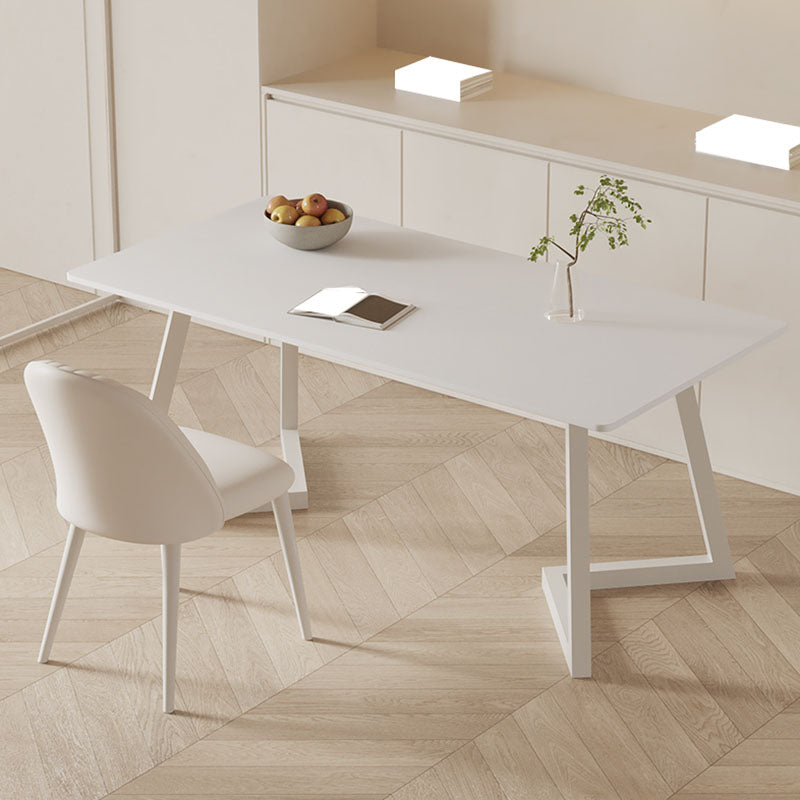 Scrivania da ufficio a forma di rettangolare scrivania in pietra in bianco per casa