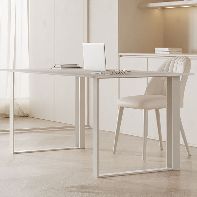 Rectangular Shaped Office Laptop Table Stone Writing Desk in White Clearhalo 'furn' 'furn_office_desk' 'Furniture' 'Office Desks' 'Office Furniture' 'office_desk' 7677258