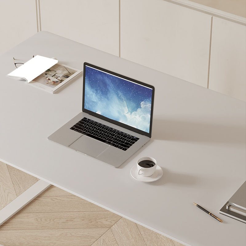 Rectangular Shaped Office Laptop Table Stone Writing Desk in White Clearhalo 'furn' 'furn_office_desk' 'Furniture' 'Office Desks' 'Office Furniture' 'office_desk' 7677261