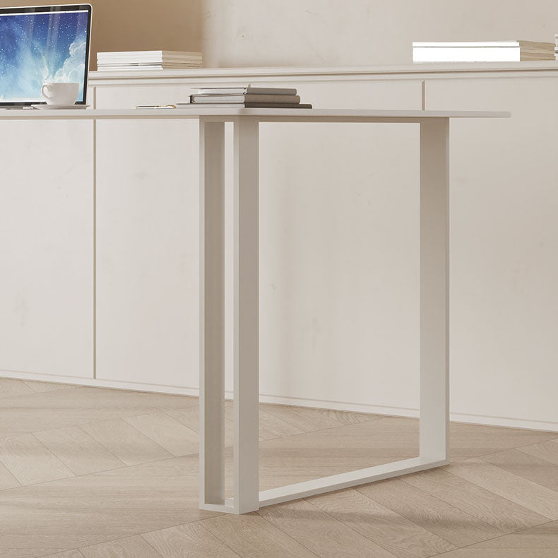Rectangular Shaped Office Laptop Table Stone Writing Desk in White Clearhalo 'furn' 'furn_office_desk' 'Furniture' 'Office Desks' 'Office Furniture' 'office_desk' 7677262