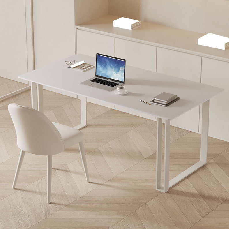Rectangular Shaped Office Laptop Table Stone Writing Desk in White Clearhalo 'furn' 'furn_office_desk' 'Furniture' 'Office Desks' 'Office Furniture' 'office_desk' 7677264