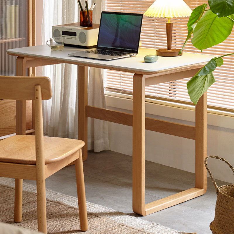 Scrivania per scrittura in stile semplice in legno massiccio scrivania da camera da letto, alto 29,5 pollici