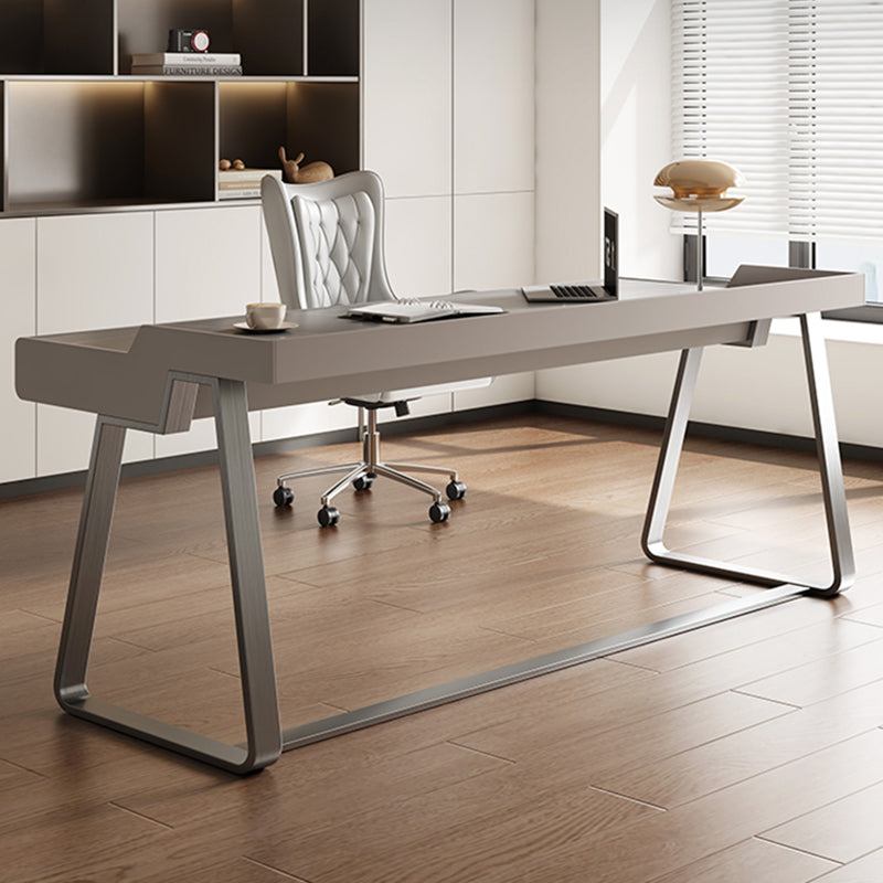 Rectangle Stone Top Office Desk Metal Base Industrial Writing Desk for Office 63"L x 29.5"W x 29.5"H Clearhalo 'furn' 'furn_office_desk' 'Furniture' 'Office Desks' 'Office Furniture' 'office_desk' 7677317